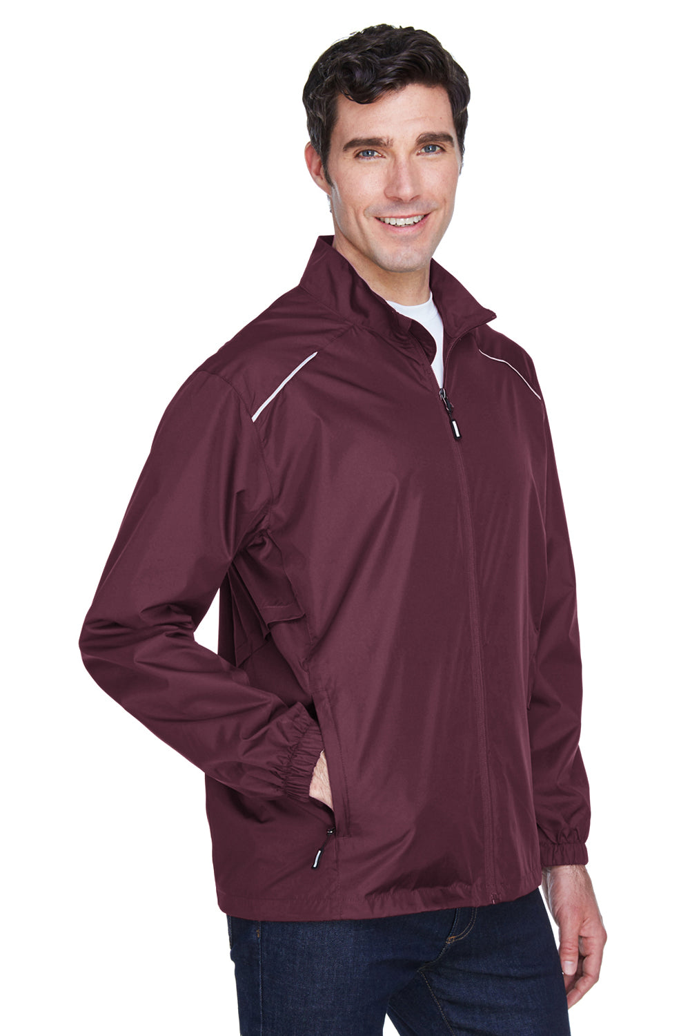 Core 365 88183/88183T Mens Motivate Water Resistant Full Zip Jacket Burgundy Model 3q