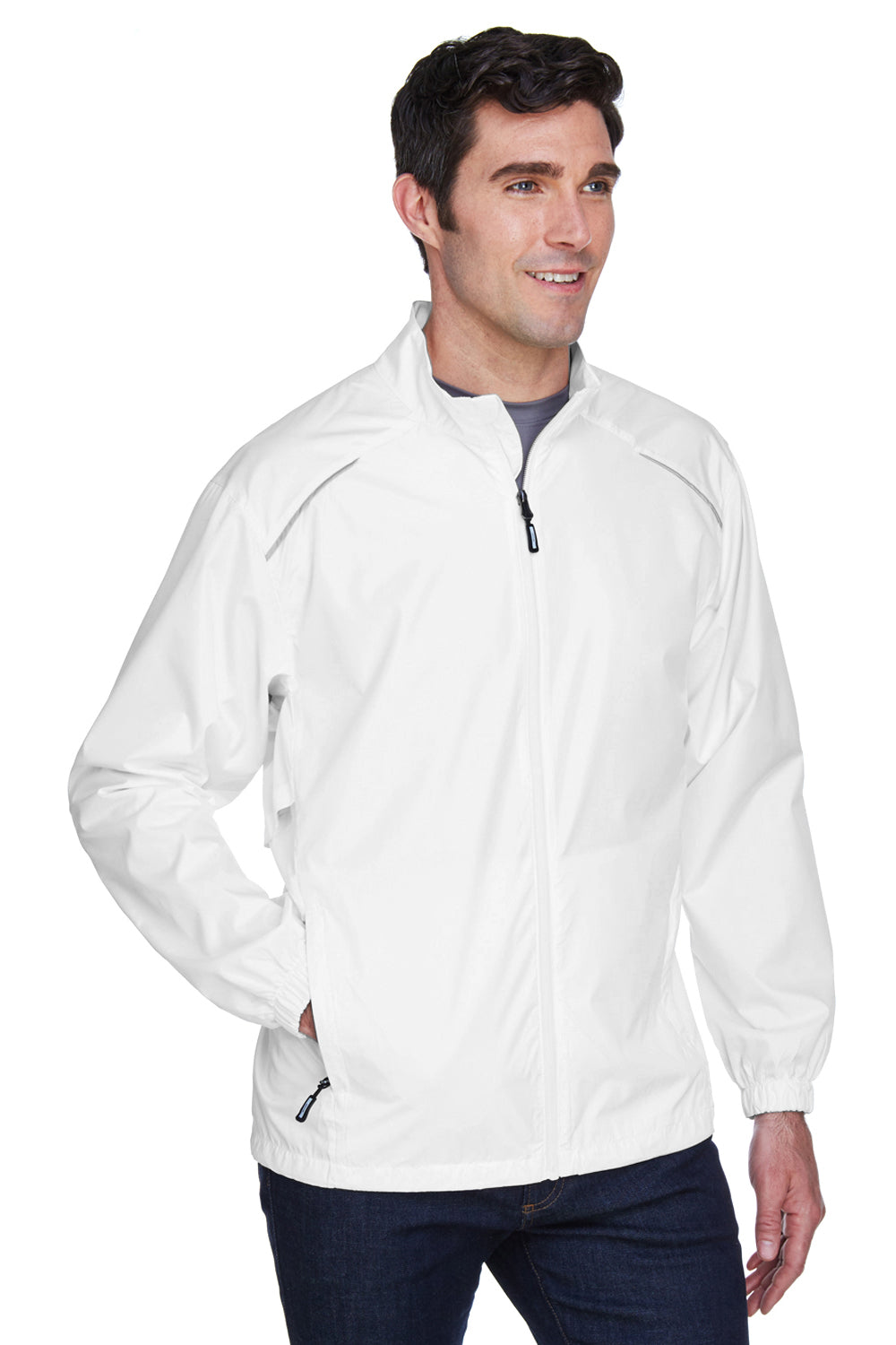 Core 365 88183/88183T Mens Motivate Water Resistant Full Zip Jacket White Model 3q