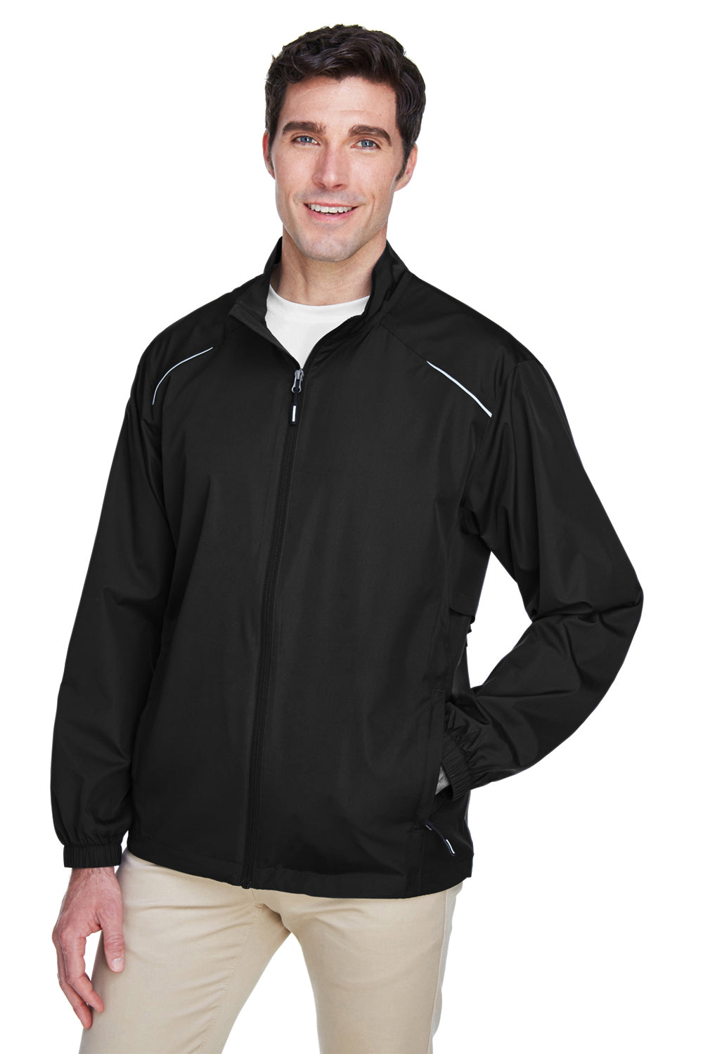 Core 365 88183/88183T Mens Motivate Water Resistant Full Zip Jacket Black Model 3q