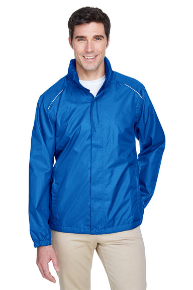 Core 365 88185 Mens Climate Waterproof Full Zip Hooded Jacket True Royal Blue Model Front