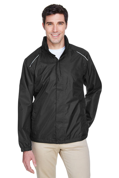 Core 365 88185 Mens Climate Waterproof Full Zip Hooded Jacket Black Model Front