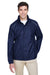 Core 365 88185 Mens Climate Waterproof Full Zip Hooded Jacket Classic Navy Blue Model Front