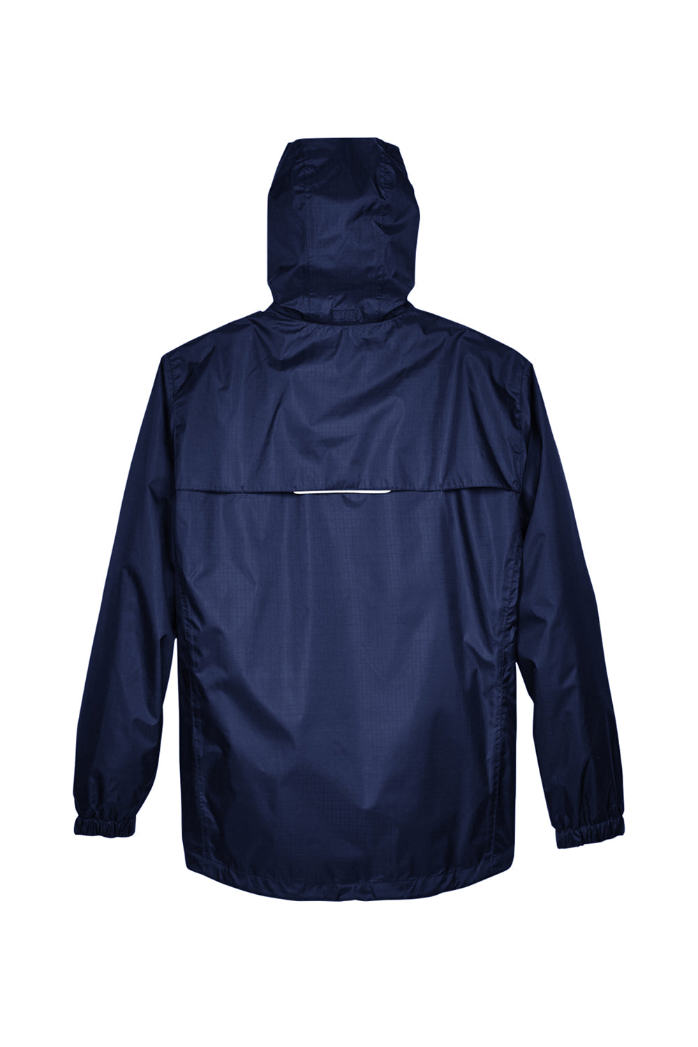 Core 365 88185 Mens Climate Waterproof Full Zip Hooded Jacket Classic Navy Blue Flat Back