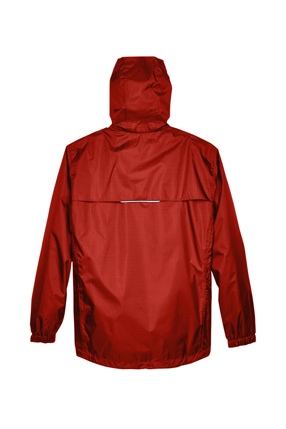 Core 365 88185 Mens Climate Waterproof Full Zip Hooded Jacket Classic Red Flat Back