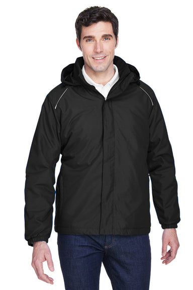 Core 365 88189/88189T Mens Brisk Full Zip Hooded Jacket Black Model Front