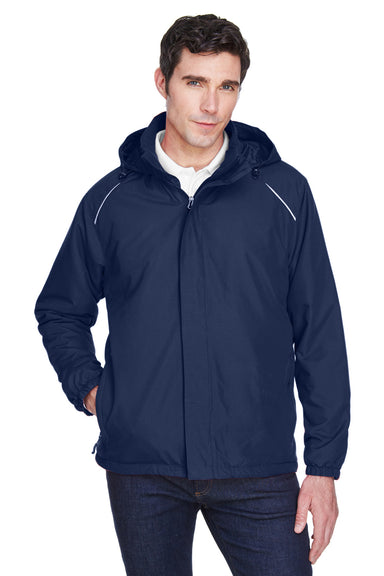 Core 365 88189/88189T Mens Brisk Full Zip Hooded Jacket Classic Navy Blue Model Front