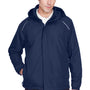 Core 365 Mens Brisk Full Zip Hooded Jacket - Classic Navy Blue