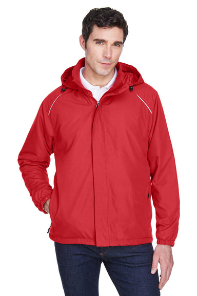 Core 365 88189/88189T Mens Brisk Full Zip Hooded Jacket Classic Red Model Front