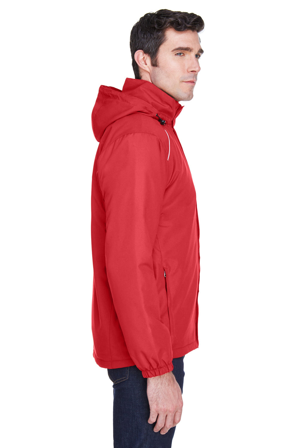 Core 365 88189/88189T Mens Brisk Full Zip Hooded Jacket Classic Red Model Side