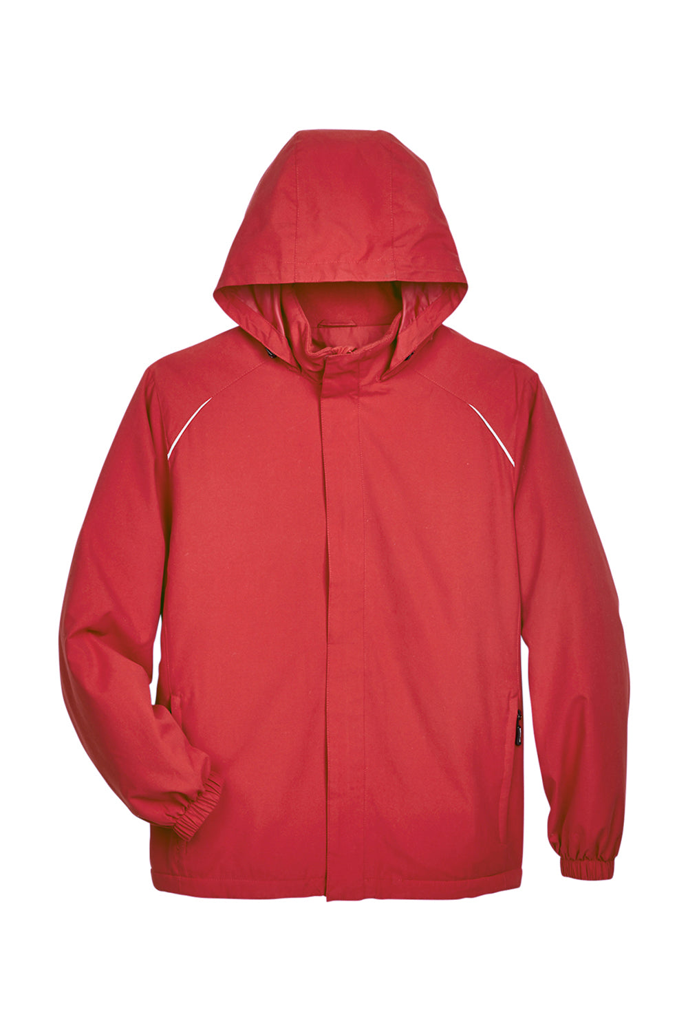 Core 365 88189/88189T Mens Brisk Full Zip Hooded Jacket Classic Red Flat Front