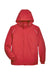 Core 365 88189/88189T Mens Brisk Full Zip Hooded Jacket Classic Red Flat Front