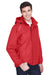 Core 365 88189/88189T Mens Brisk Full Zip Hooded Jacket Classic Red Model 3q