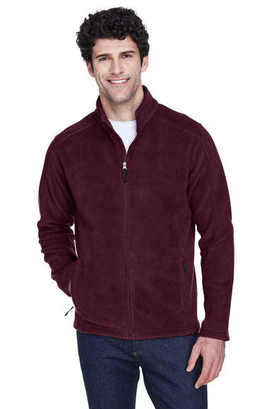 Core 365 88190/88190T Mens Journey Pill Resistant Fleece Full Zip Jacket Burgundy Model Front