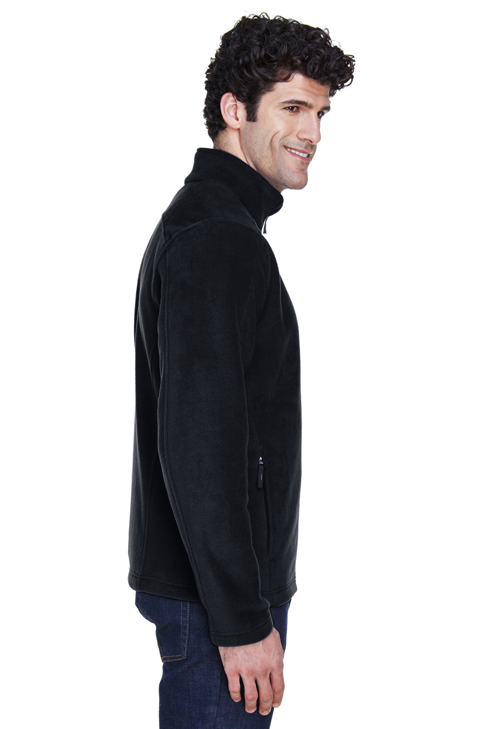 Core 365 88190/88190T Mens Journey Pill Resistant Fleece Full Zip Jacket Black Model Side