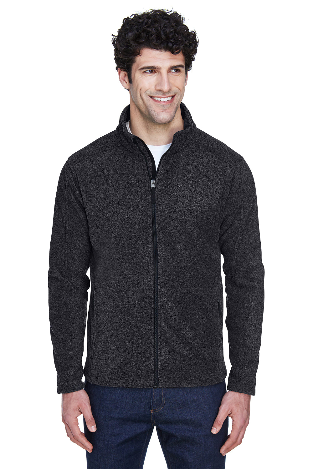 Core 365 88190/88190T Mens Journey Pill Resistant Fleece Full Zip Jacket Heather Charcoal Grey Model Front