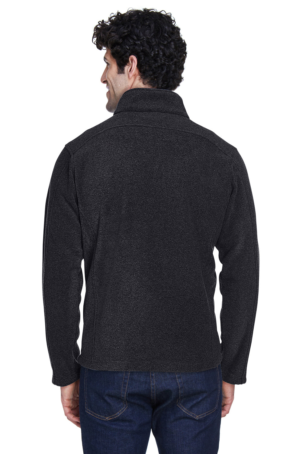 Core 365 88190/88190T Mens Journey Pill Resistant Fleece Full Zip Jacket Heather Charcoal Grey Model Back