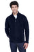 Core 365 88190/88190T Mens Journey Pill Resistant Fleece Full Zip Jacket Classic Navy Blue Model Front