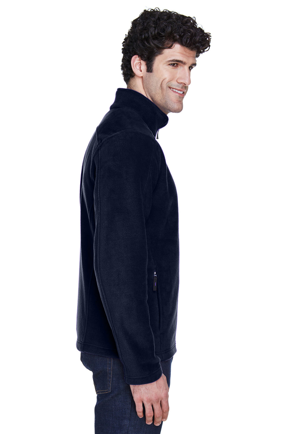 Core 365 88190/88190T Mens Journey Pill Resistant Fleece Full Zip Jacket Classic Navy Blue Model Side