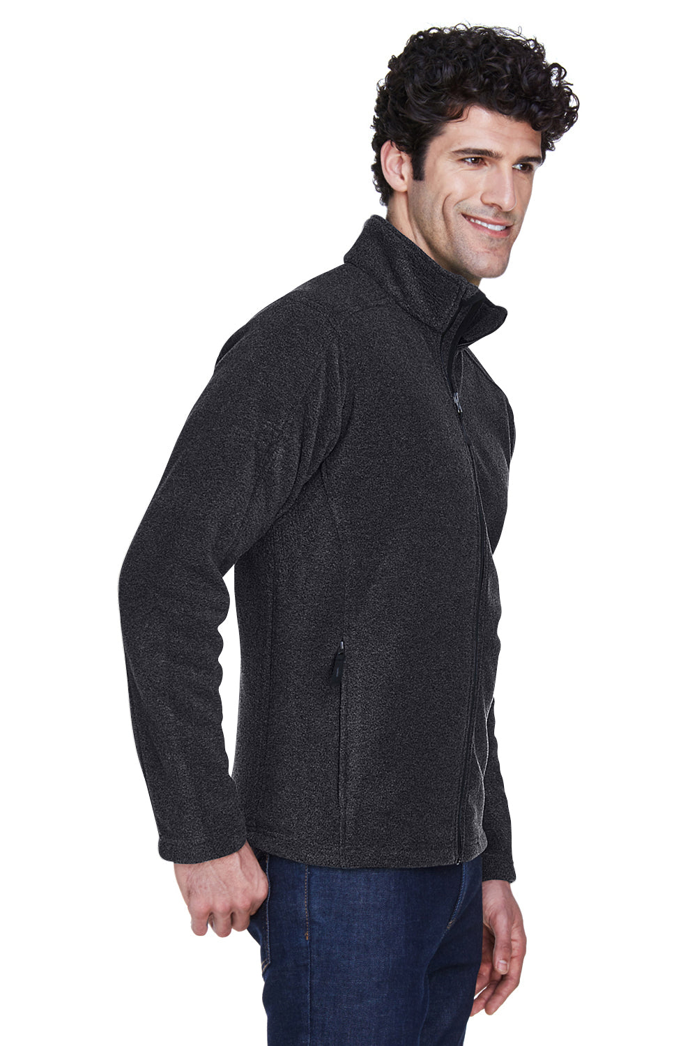 Core 365 88190/88190T Mens Journey Pill Resistant Fleece Full Zip Jacket Heather Charcoal Grey Model 3q