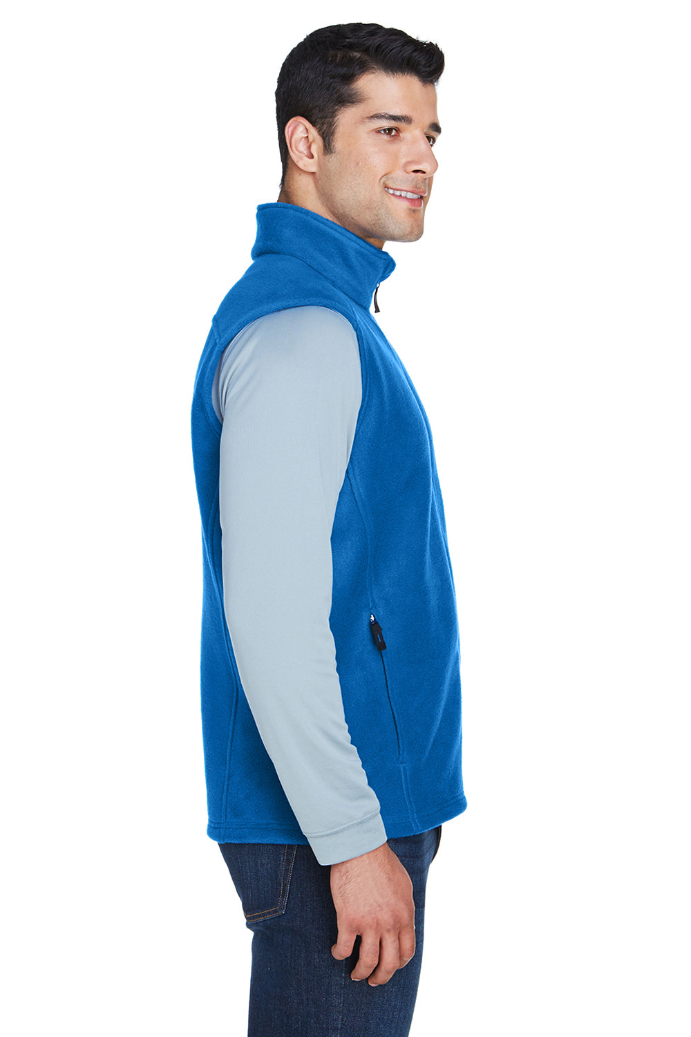 Core 365 88191/88191T Mens Journey Pill Resistant Fleece Full Zip Vest True Royal Blue Model Side