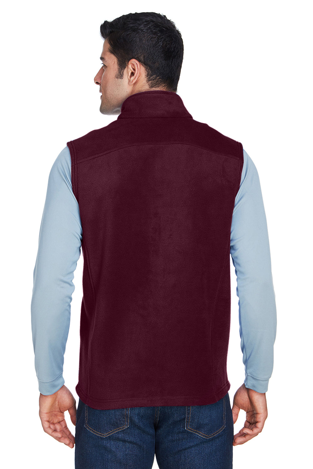 Core 365 88191/88191T Mens Journey Pill Resistant Fleece Full Zip Vest Burgundy Model Back