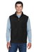 Core 365 88191/88191T Mens Journey Pill Resistant Fleece Full Zip Vest Black Model Front