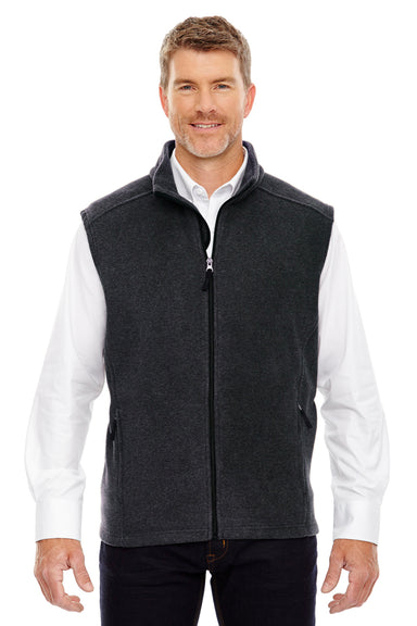 Core 365 88191/88191T Mens Journey Pill Resistant Fleece Full Zip Vest Heather Charcoal Grey Model Front