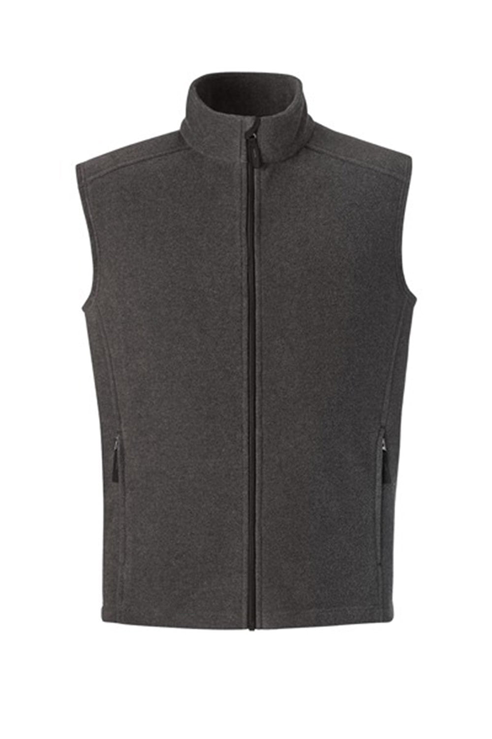 Core 365 88191/88191T Mens Journey Pill Resistant Fleece Full Zip Vest Heather Charcoal Grey Flat Front