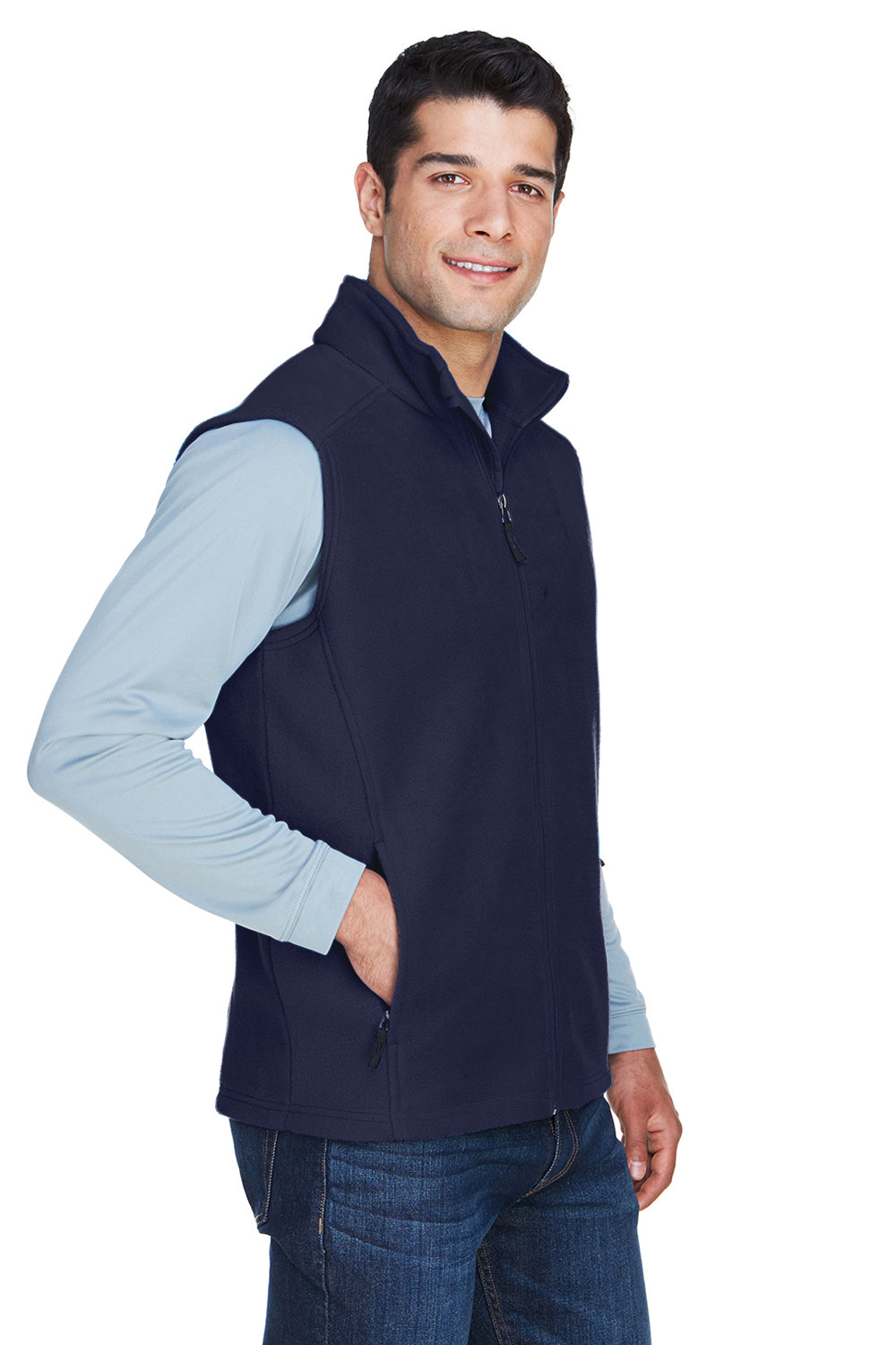 Core 365 88191/88191T Mens Journey Pill Resistant Fleece Full Zip Vest Classic Navy Blue Model 3q