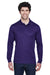 Core 365 88192/88192T Mens Pinnacle Performance Moisture Wicking Long Sleeve Polo Shirt Campus Purple Model Front