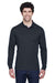 Core 365 88192/88192T Mens Pinnacle Performance Moisture Wicking Long Sleeve Polo Shirt Carbon Grey Model Front