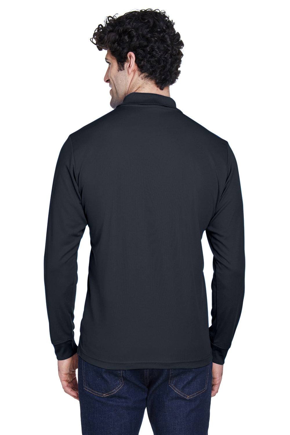 Core 365 88192/88192T Mens Pinnacle Performance Moisture Wicking Long Sleeve Polo Shirt Carbon Grey Model Back