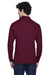 Core 365 88192/88192T Mens Pinnacle Performance Moisture Wicking Long Sleeve Polo Shirt Burgundy Model Back