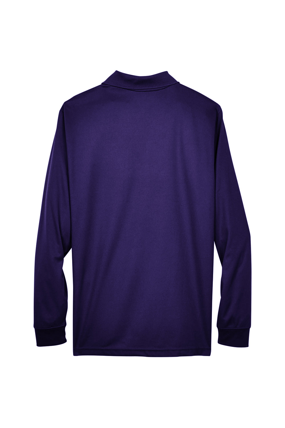 Core 365 88192/88192T Mens Pinnacle Performance Moisture Wicking Long Sleeve Polo Shirt Campus Purple Flat Back