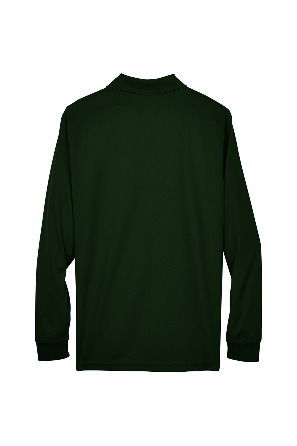 Core 365 88192/88192T Mens Pinnacle Performance Moisture Wicking Long Sleeve Polo Shirt Forest Green Flat Back