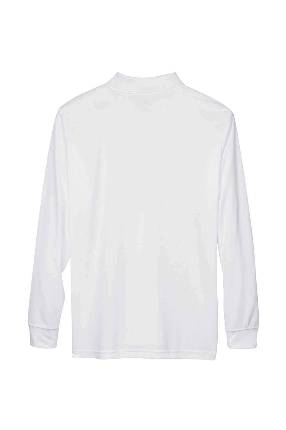 Core 365 88192/88192T Mens Pinnacle Performance Moisture Wicking Long Sleeve Polo Shirt White Flat Back