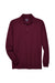 Core 365 88192/88192T Mens Pinnacle Performance Moisture Wicking Long Sleeve Polo Shirt Burgundy Flat Front