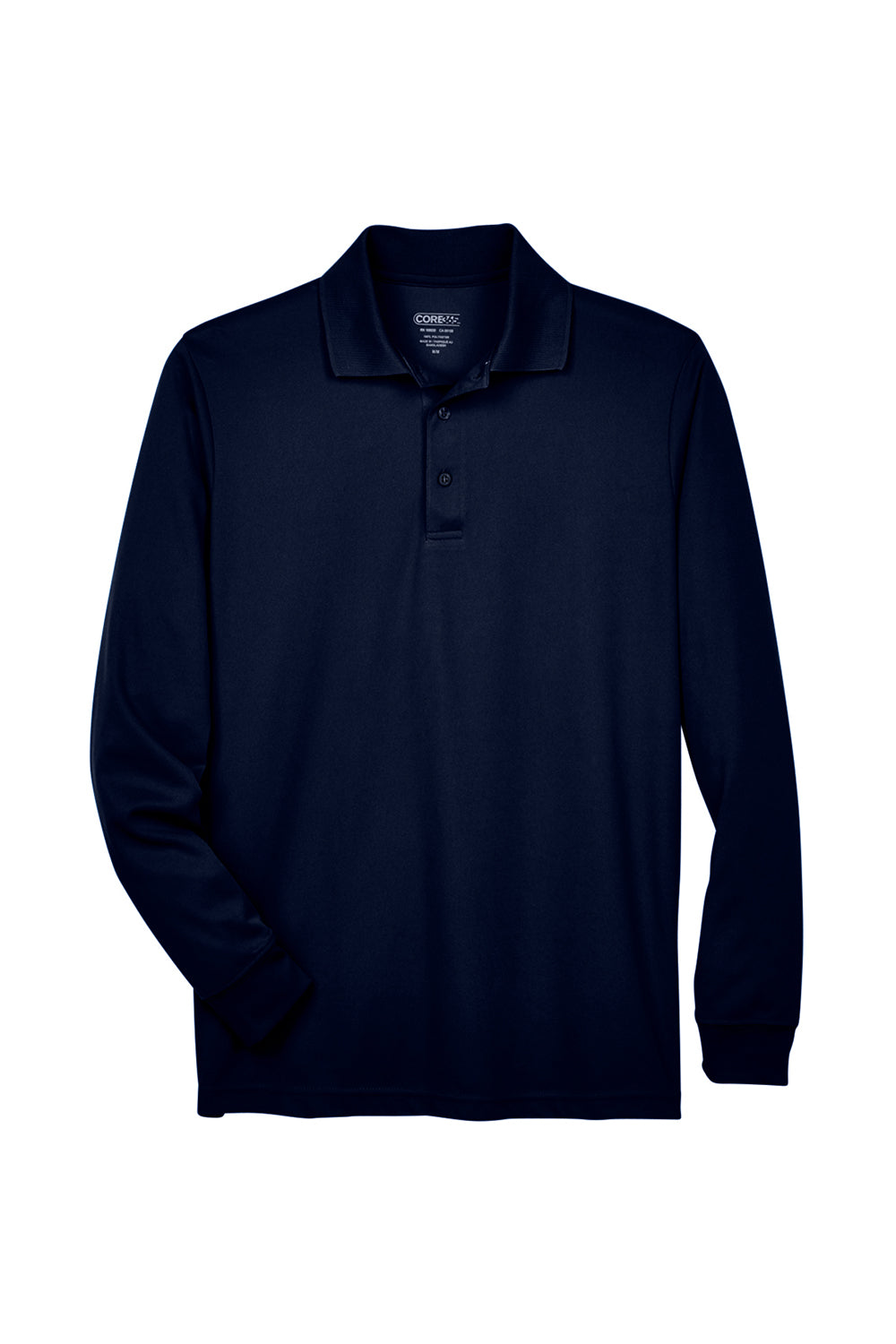 Core 365 88192/88192T Mens Pinnacle Performance Moisture Wicking Long Sleeve Polo Shirt Classic Navy Blue Flat Front