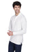 Core 365 88192/88192T Mens Pinnacle Performance Moisture Wicking Long Sleeve Polo Shirt White Model 3q