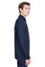 Core 365 88192P Mens Pinnacle Performance Moisture Wicking Long Sleeve Polo Shirt w/ Pocket Classic Navy Blue Model Side