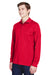 Core 365 88192P Mens Pinnacle Performance Moisture Wicking Long Sleeve Polo Shirt w/ Pocket Classic Red Model 3q