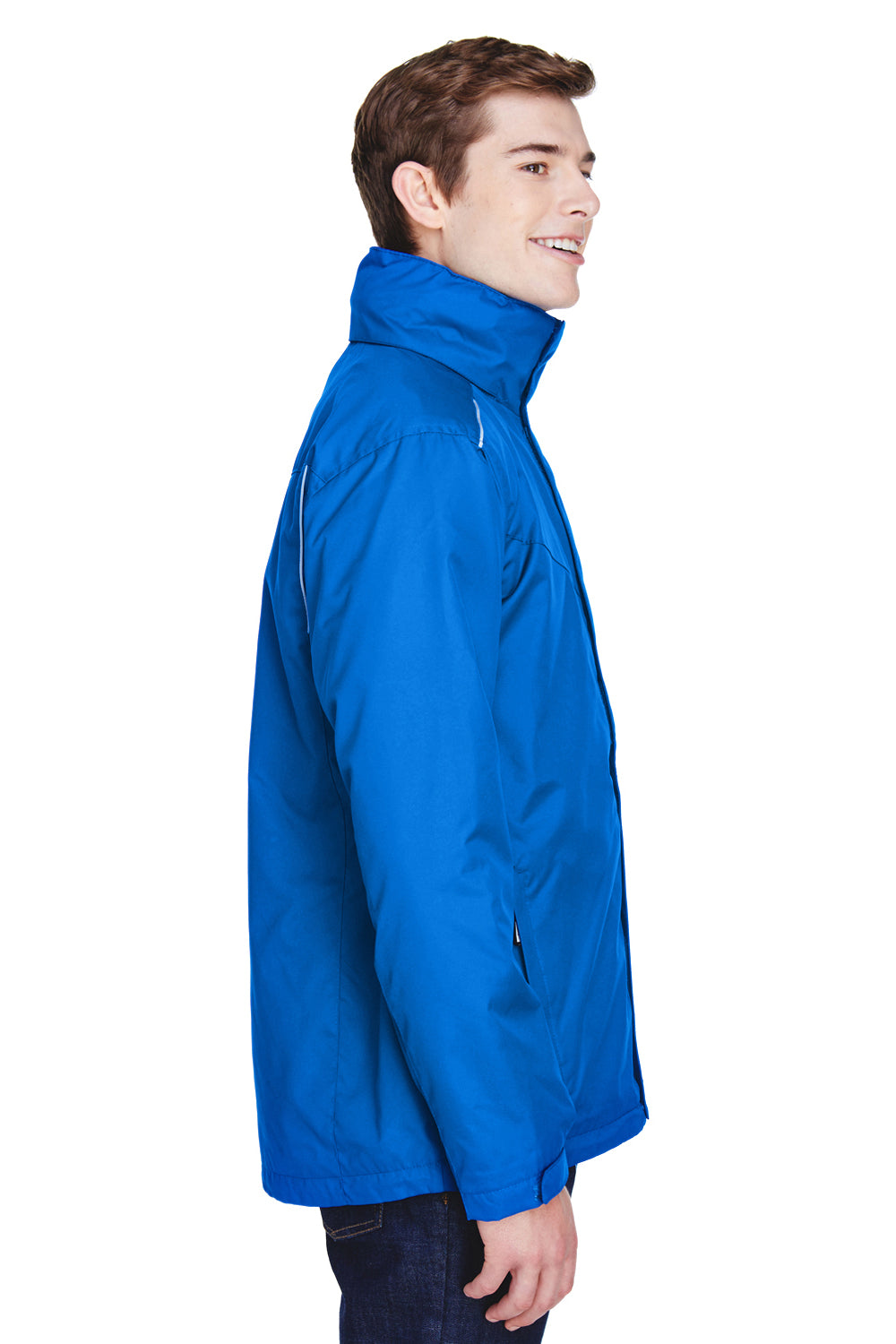 Core 365 88205/88205T Mens Region 3-in-1 Water Resistant Full Zip Hooded Jacket True Royal Blue Model Side