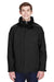 Core 365 88205/88205T Mens Region 3-in-1 Water Resistant Full Zip Hooded Jacket Black Model Front