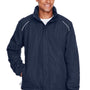 Core 365 Mens Profile Water Resistant Full Zip Hooded Jacket - Classic Navy Blue