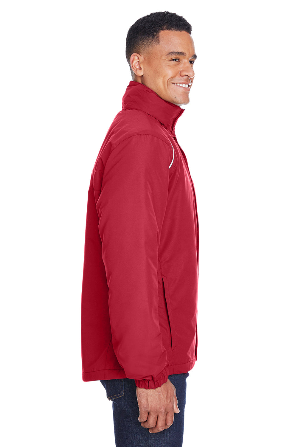 Core 365 88224/88224T Mens Profile Water Resistant Full Zip Hooded Jacket Classic Red Model Side