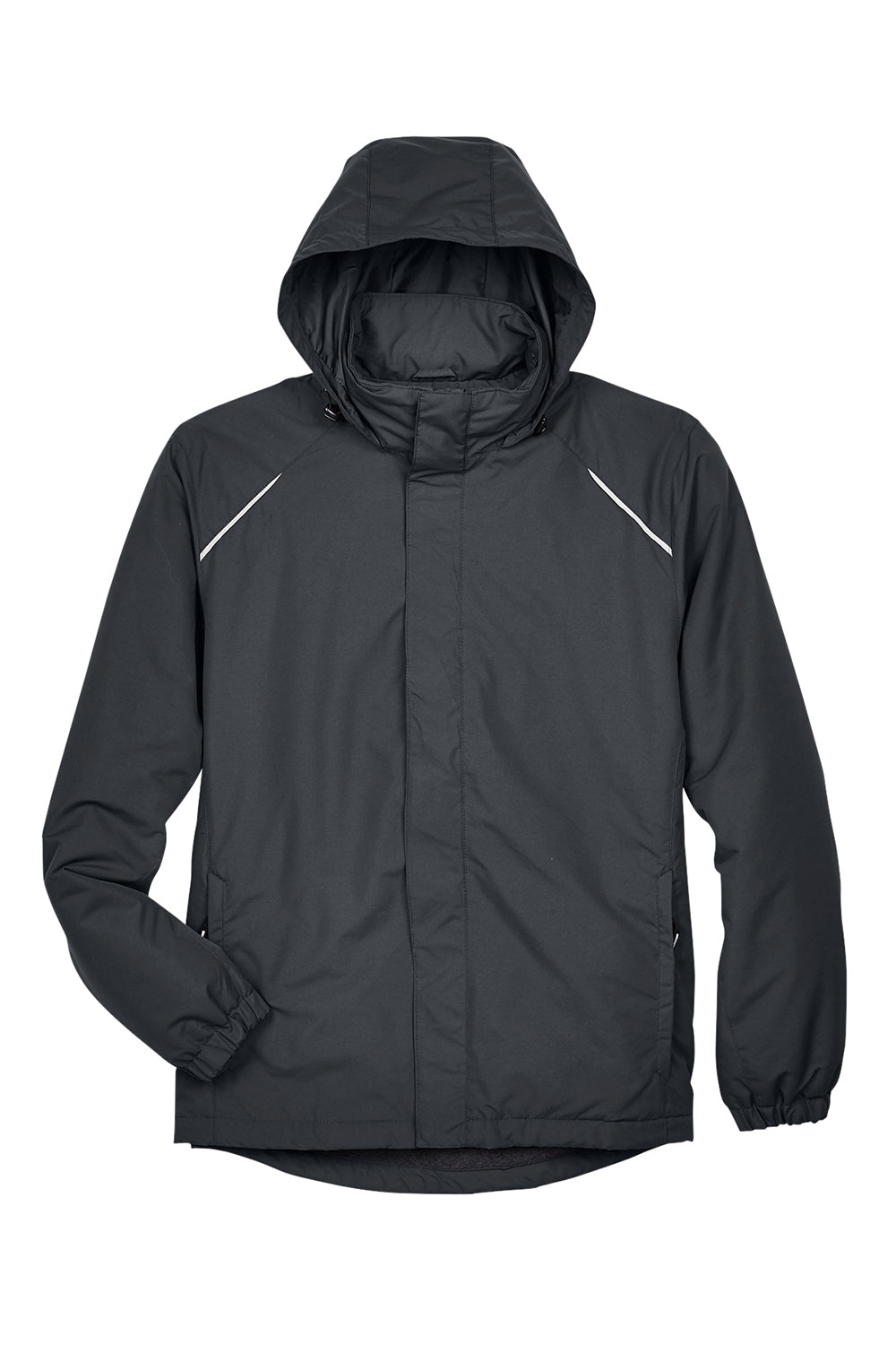 Core 365 88224/88224T Mens Profile Water Resistant Full Zip Hooded Jacket Carbon Grey Flat Front