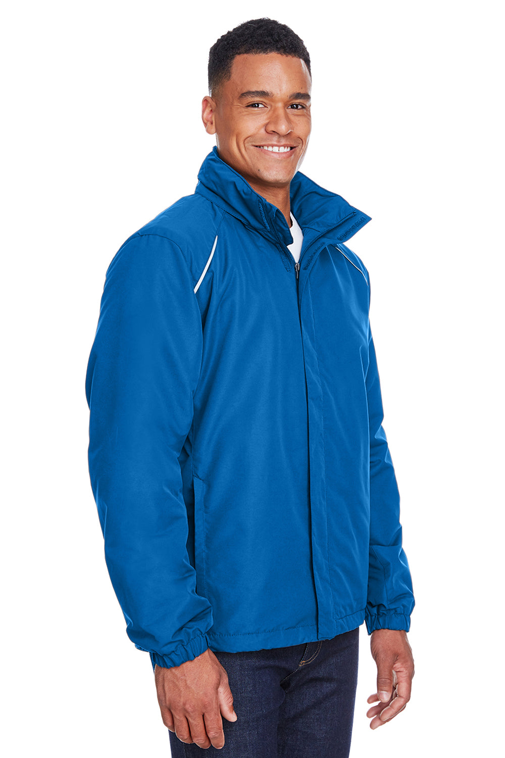 Core 365 88224/88224T Mens Profile Water Resistant Full Zip Hooded Jacket True Royal Blue Model 3q