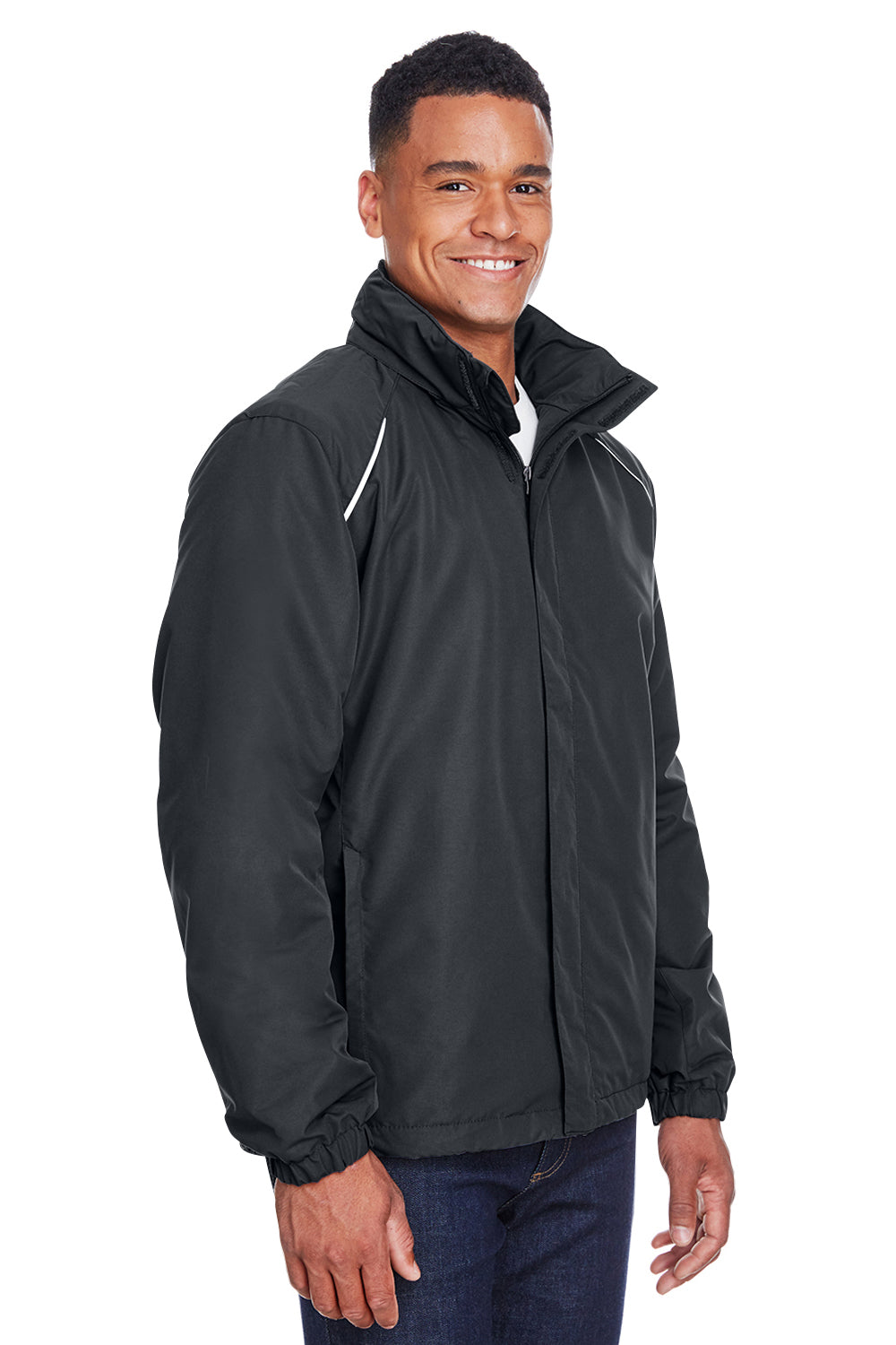 Core 365 88224/88224T Mens Profile Water Resistant Full Zip Hooded Jacket Carbon Grey Model 3q