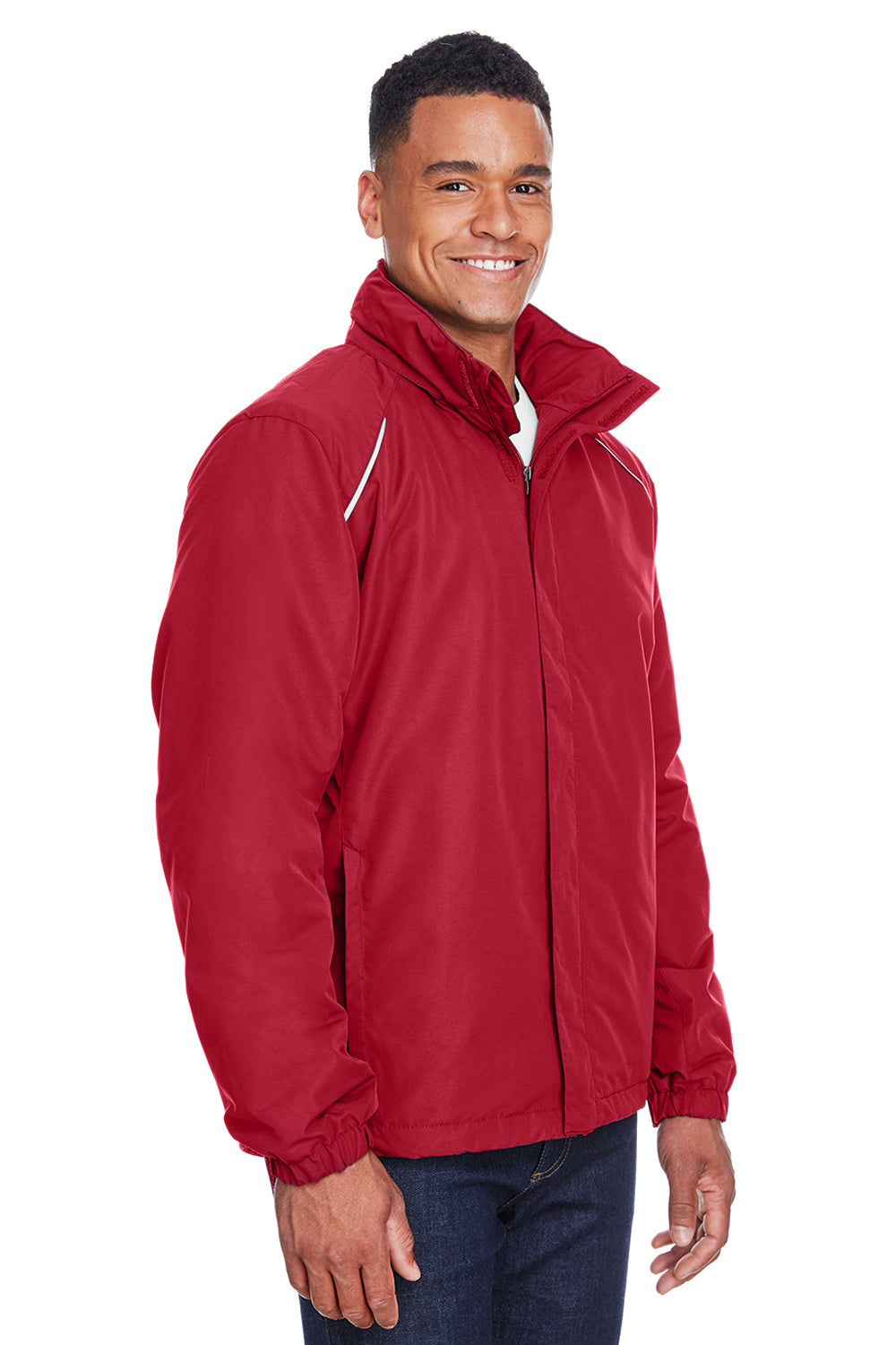 Core 365 88224/88224T Mens Profile Water Resistant Full Zip Hooded Jacket Classic Red Model 3q