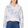 J America Womens Cropped Hooded Sweatshirt Hoodie - Grey Tie Dye